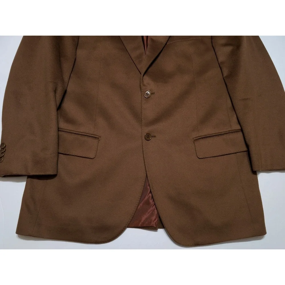 AUKE Winter Park Piacenza Alashan Pure Cashmere Blazer Sport Coat 44 Long Brown